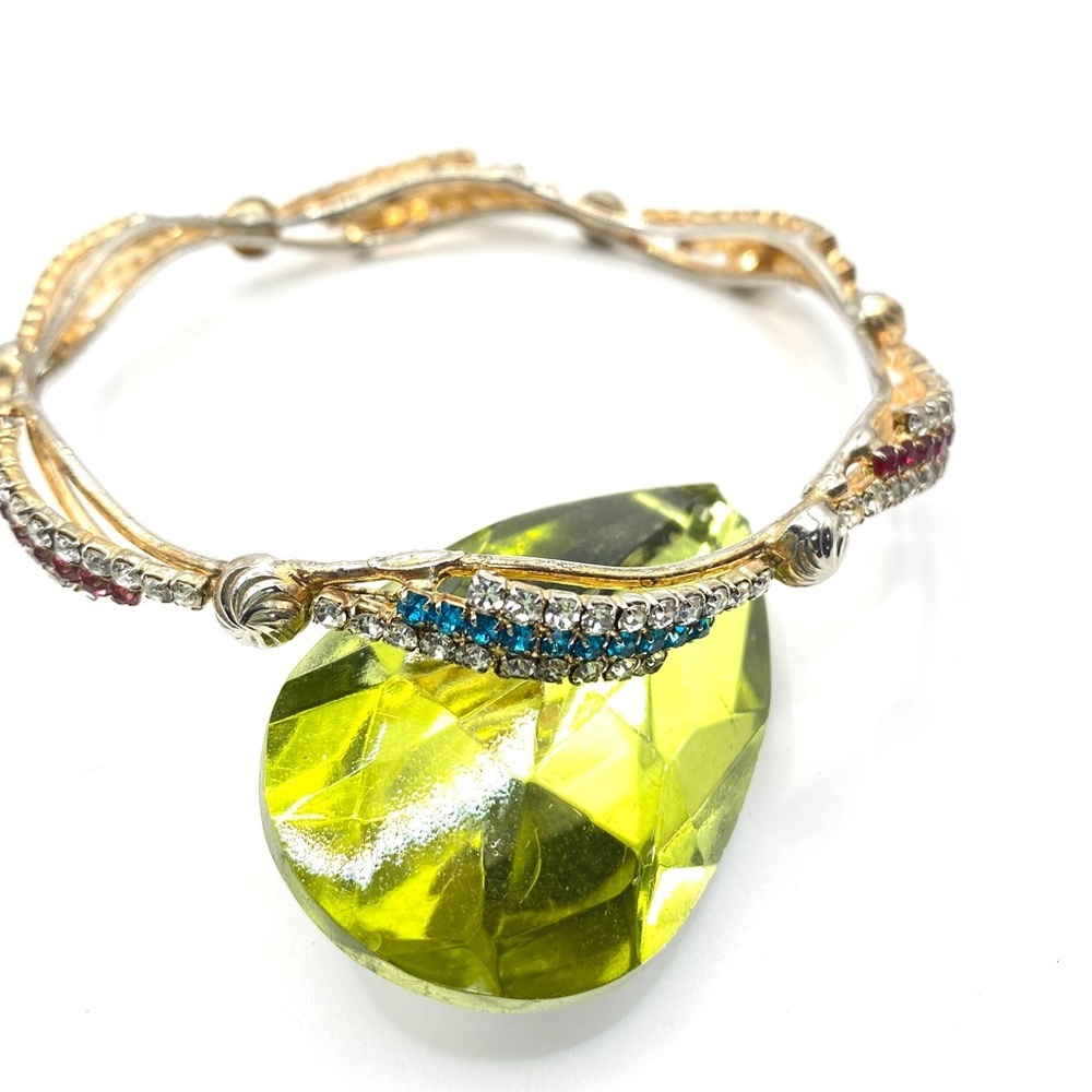 Rhinestone Bracelet Bangles Pair Multi-Colored Set - image 3
